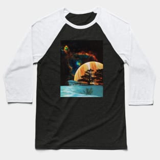 Celestial Sky - Space Collage, Retro Futurism, Sci-Fi Baseball T-Shirt